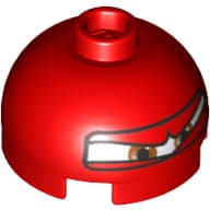 Brick Round 2 x 2 Dome Top, Blocked Open Stud, Bottom Axle Holder with Squinting Eyes and F1 Helmet Print (Francesco)