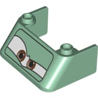 Windscreen 3 x 4 x 1 1/3 with 2 Studs on Top with Brown Eyes on White Background Print (Petrov Trunkov)