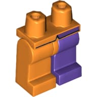 Hips and Dark Purple Left Leg, Orange Right Leg with Coattails Print