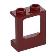 Window 1 x 2 x 2 Plane, Hollow Studs, Single Hole Top and Bottom for Glass em Vermelho escuro