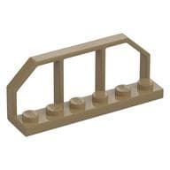 Plate Special 1 x 6 with Train Wagon End Fence em Bege escuro