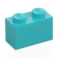 Brick 1 x 2 em Celeste médio