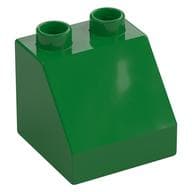 Duplo Brick 2 x 2 Slope 45° em Verde