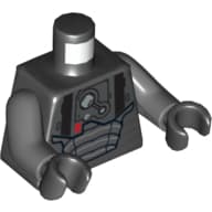 Torso Armor Plates with Breathing Apparatus Print (Darth Malgus), Dark Bluish Gray Arms, Black Hands