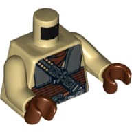 Torso Armor Plates, Reddish Brown Waist Sash and Ammunition Belt Print (Boushh), Tan Arms, Reddish Brown Hands