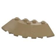 Brick Round Corner 6 x 6 with 33° Slope and Facet Cutout em Bege escuro