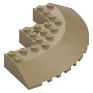 Brick Round Corner 10 x 10 with Slope 33° Edge, Axle Hole, Facet Cutout em Bege escuro