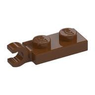 Plate Special 1 x 2 with Clip Horizontal on End em Marrom avermelhado
