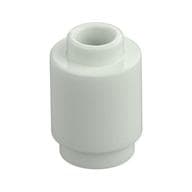 Brick Round 1 x 1 Open Stud em Branco brilha no escuro