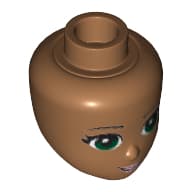Minidoll Head, Green Eyes, Pale Pink Lips and Open Mouth Print