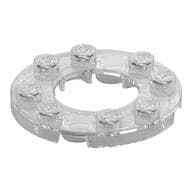 Plate Round 4 x 4 with 2 x 2 Round Opening em Transparente
