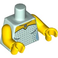 Torso, Dress with Black and Silver Spots and Necklace Print, Yellow Arms and Hands