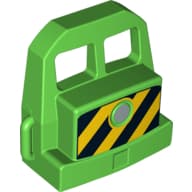 Duplo Train Locomotive Front with Silver Headlight and Diagonal Stripes Print em Verde vivo