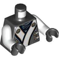 Torso, Robe with White and Gold Details Print, White Arms, Black Hands