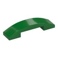 Brick Curved 4 x 1 Double, No Studs em Verde
