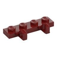 Hinge Plate 1 x 4 Locking Dual 1 Finger em Vermelho escuro