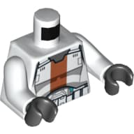Torso, Republic Trooper Armour with Orange Stripe Print, White Arms, Black Hands