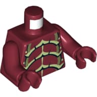 Torso Galaxy Squad Buggoid with Olive Green, Yellowish Green and Black Exoskeleton Print, Dar Red Arms and Hands
