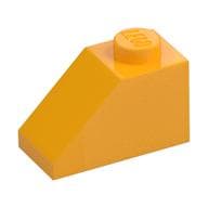 Brick Sloped 45° 2 x 1 with Bottom Pin em Laranja vivo claro