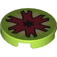 Tile Round 2 x 2 with Open Insect Mouth Print