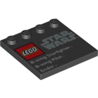 Plate Special 4 x 4, Studs on One Edge with 'Lego Star Wars' Logo and 'B-wing Starfighter B-wing Pilot Endor' Print - Set 75010