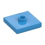 Plate Special 2 x 2 with Groove and Center Stud (Jumper) em Celeste escuro