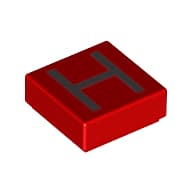 Tile 1 x 1 with letter Capital H Print em Vermelho