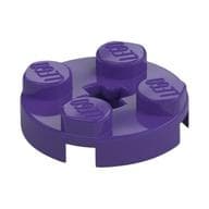 Plate Round 2 x 2 with Axle Hole Type 1 (+ Opening) em Roxo escuro