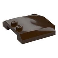 Brick Wedged, Curved Triple 4 x 4 x 2/3, 2 Studs em Marrom escuro