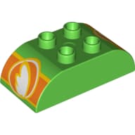 Duplo Brick 2 x 4 Curved Top with Disney Planes Fuel Logo Printed on Both Curved Ends