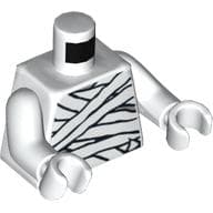Torso Glow in Dark Mummy Wrapping Print, White Arms and Hands