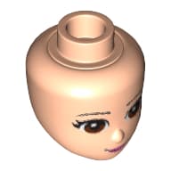 Minidoll Head, Brown Eyes, Pink Lips and Closed Mouth Print