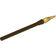 Weapon Pike / Spear Elaborate with Pearl Gold Tip em Marrom escuro