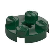 Plate Round 2 x 2 with Axle Hole Type 1 (+ Opening) em Verde escuro