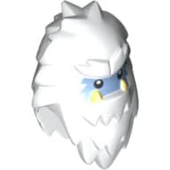 Minifig Head Special, Yeti with Shaggy Hair and Bright Light Blue Face Print