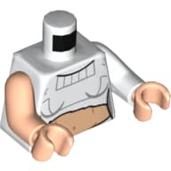 Torso, Odd Arms, Shirt, Torn with Bare Midriff Print (Padme Amidala), Left White Arm, Right Light Nougat Arm, Light Nougat Hands
