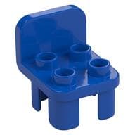 Duplo Chair with 4 Studs and Rounded Back em Azul