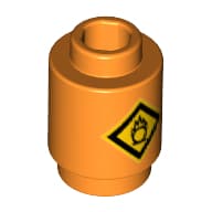 Brick Round 1 x 1 with Oxidizing Agent Warning Sign Print
