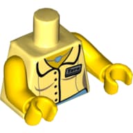 Torso, Shirt with 'Tara' Name Tag and Heart Necklace Print, Yellow Arms and Hands