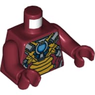 Torso Armor with Gold Plates and Blue Circle (Arc Reactor) Print, Dark Red Arms and Hands