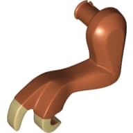Animal Body Part, Dinosaur, Tyrannosaurus Rex Arm / Leg, Left, Small, Tan Claws Print em Laranja escuro