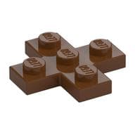Plate 3 x 3 Cross em Marrom avermelhado