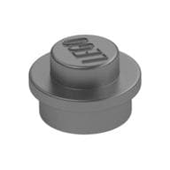 Plate Round 1 x 1 with Solid Stud em Prata metálico