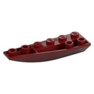 Brick Wedged, Curved Inverted 6 x 2 Left em Vermelho escuro