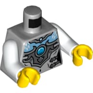 Torso, Armor with Blue 'Chi' Orb Print, White Arms, Yellow Hands