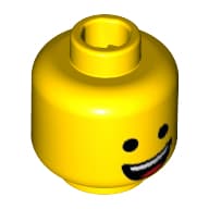 Minifig Head Emmet, Open Lopsided Smile / Laughing Print