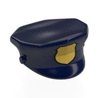 Hat, Police with Gold Badge Print em Azul escuro