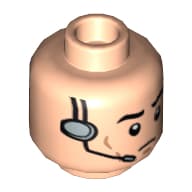 Minifig Head, Eyebrows, Cheek Lines and Headset Print