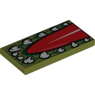 Tile 2 x 4 with Chima Crocodile Mouth and Tongue Print