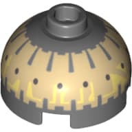 Brick Round 2 x 2 Dome Top with Black Spots on Tan Print (Buzz Droid)